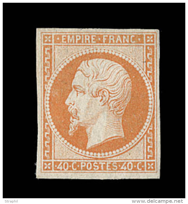 N&deg;16 - 40c Orange - Sign&eacute; - TB - 1853-1860 Napoléon III