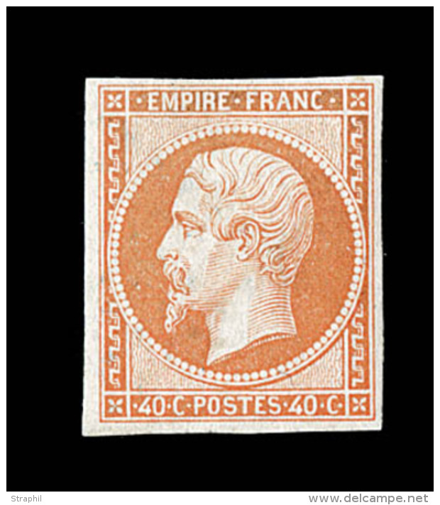 N&deg;16 - 40c Orange - Sign&eacute; Brun - Certif. - TB - 1853-1860 Napoléon III