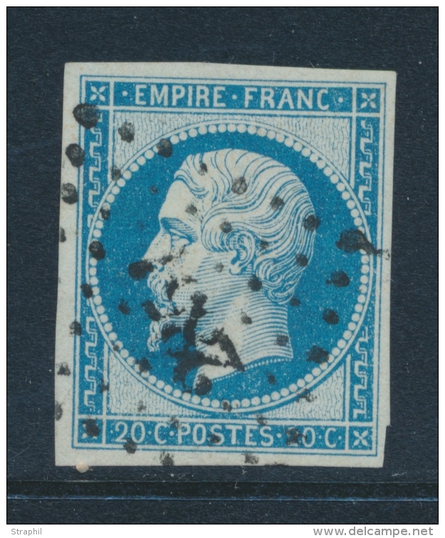 N&deg;14Ba - Bleu S/vert - TB - 1853-1860 Napoléon III