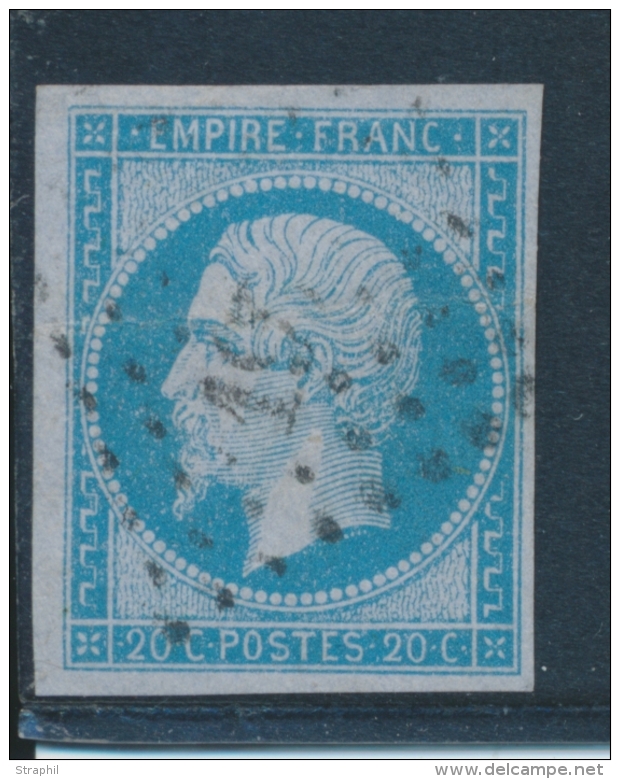 N&deg;14Ae - Bleu S/lilas - Pli - Asp. TB - 1853-1860 Napoléon III