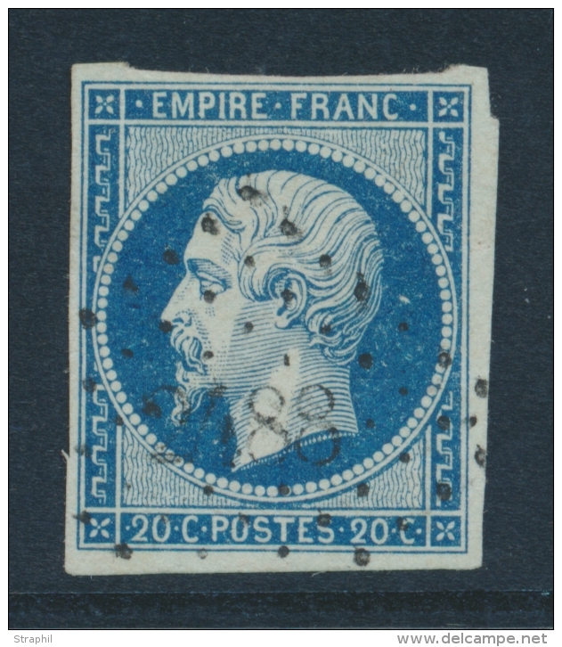 N&deg;14Ad - Bleu S/vert - TB - 1853-1860 Napoléon III
