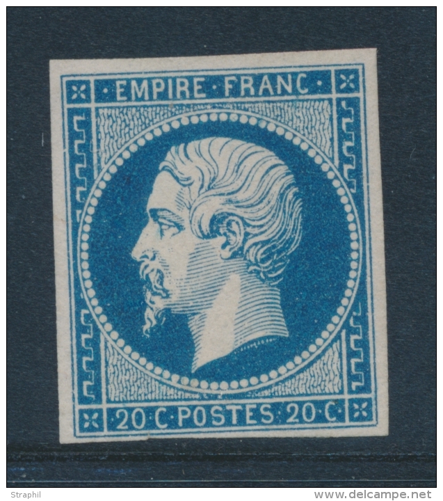 N&deg;14Aa - 20c Bleu Fonc&eacute; - Sign&eacute; - TB - 1853-1860 Napoléon III