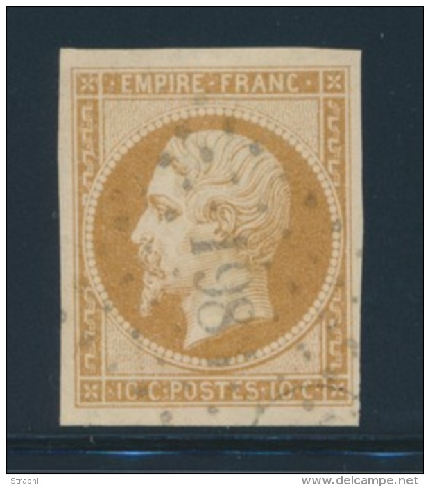 N&deg;13Ba - Bistre Brun - Obl. PC 198 - TB/SUP - 1853-1860 Napoléon III