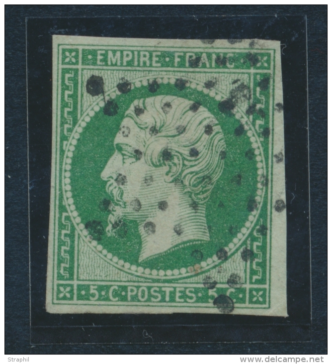 N&deg;12b - Vert Fonc&eacute; - Marges R&eacute;guli&egrave;res - TB - 1853-1860 Napoléon III
