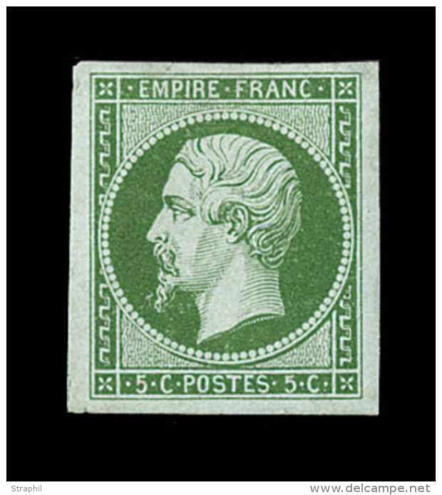 N&deg;12b - 5c Vert Fonc&eacute; - Certif. - TB - 1853-1860 Napoléon III