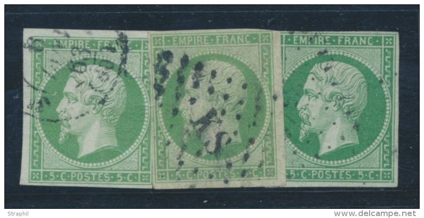 N&deg;12, 12a, 12b - 3 Nuances - 2 Ex Sign&eacute;s Calves - B/TB - 1853-1860 Napoleone III