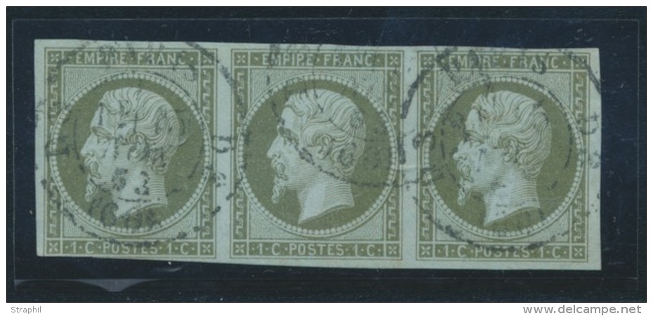 N&deg;11 - Bde De 3 - Obl C&agrave;d  - TB - 1853-1860 Napoléon III
