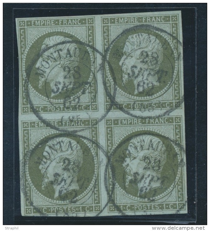 N&deg;11 - Bloc De 4 - Obl. T15 (4x) - Sign&eacute; - TB - 1853-1860 Napoléon III