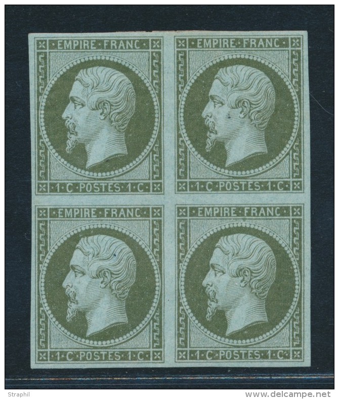 N&deg;11 - Bloc De 4 - Sign&eacute; Calves - TB - 1853-1860 Napoléon III