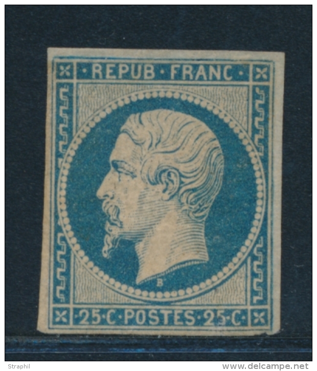 N&deg;10 - 25c Bleu - R&eacute;par&eacute; - Asp. TB - 1852 Louis-Napoléon