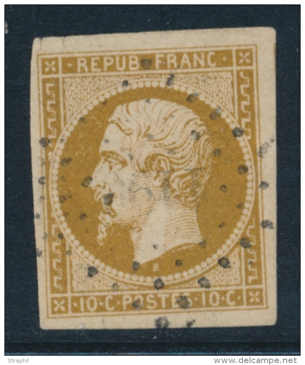 N&deg;9a - Bistre Brun - Sign&eacute; Roumet - SUP - 1852 Louis-Napoléon