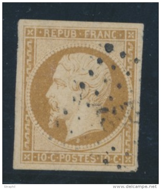 N&deg;9 - 10c Bistre - Sign&eacute; Brun - TB - 1852 Louis-Napoléon