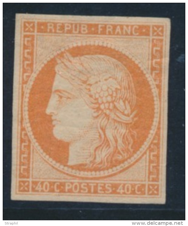 N&deg;5A - 40c Orange Fonc&eacute; (gomme Brun&acirc;tre) - Certif. - TB - 1849-1850 Ceres