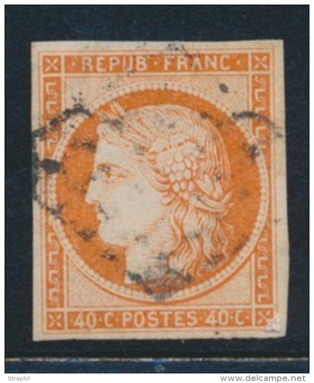 N&deg;5 - 40c Orange - Sign&eacute; JF Brun - TB - 1849-1850 Cérès