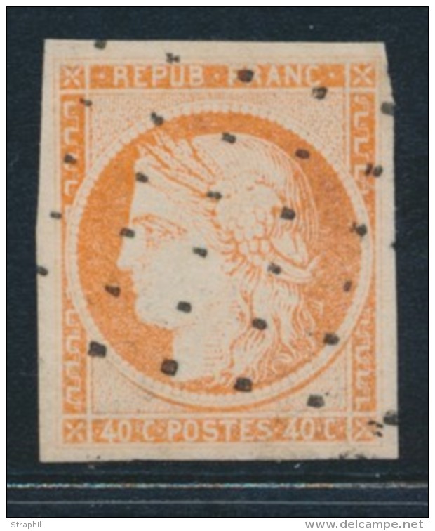 N&deg;5 - 40c Orange - Sign&eacute; Calves/Brun - TB - 1849-1850 Cérès