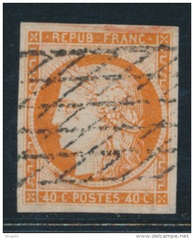 N&deg;5 - 40c Orange - Sign&eacute; Brun - TB - 1849-1850 Cérès