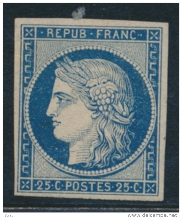 N&deg;4a - Bleu Fonc&eacute; - Sign&eacute; Calves - TB - 1849-1850 Cérès