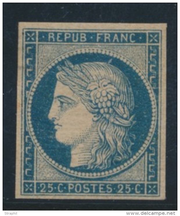 N&deg;4a - 25c Bleu Fonc&eacute; - Sign&eacute; BALASSE - TB - 1849-1850 Cérès