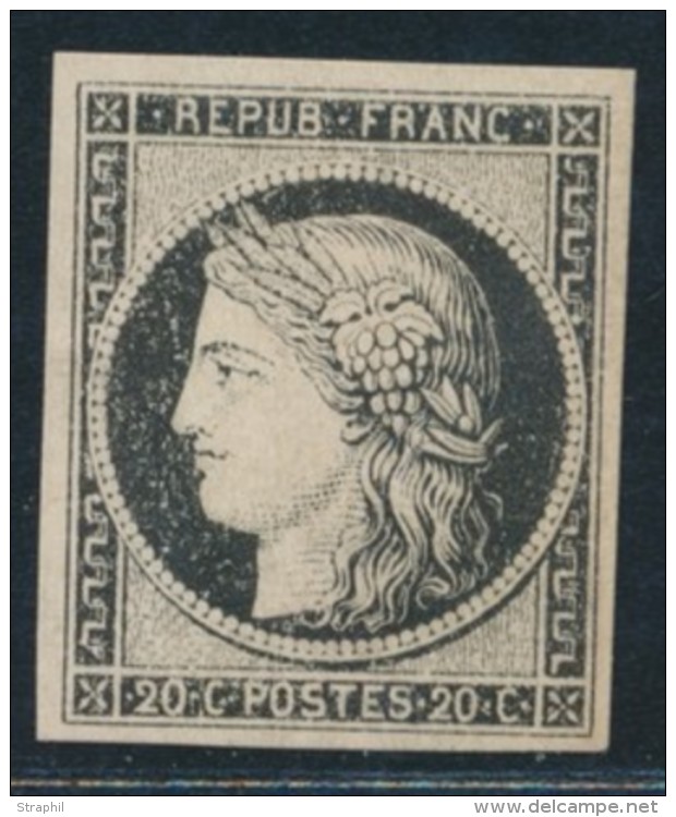 N&deg;3a - 20c Noir S/blanc - TB - 1849-1850 Cérès