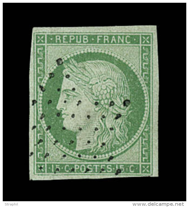 N&deg;2 - 15c Vert - Sign&eacute; - TB - 1849-1850 Ceres