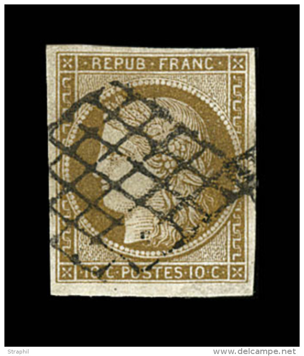 N&deg;1b - Bistre Verd&acirc;tre - TB - 1849-1850 Cérès