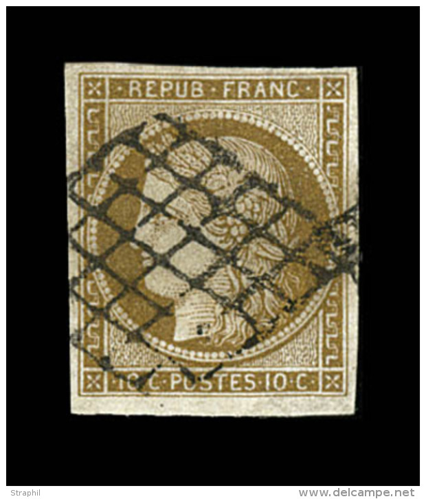 N&deg;1b - Bistre Verd&acirc;tre - TB - 1849-1850 Ceres