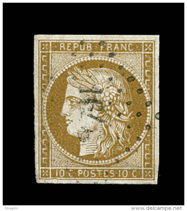 N&deg;1b - 10c Bistre Verd&acirc;tre - Sign&eacute; CHEVALIER - TB - 1849-1850 Ceres