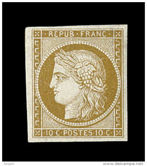 N&deg;1 - 10c Bistre - Comme ** - Sign&eacute; Brun - TB - 1849-1850 Cérès