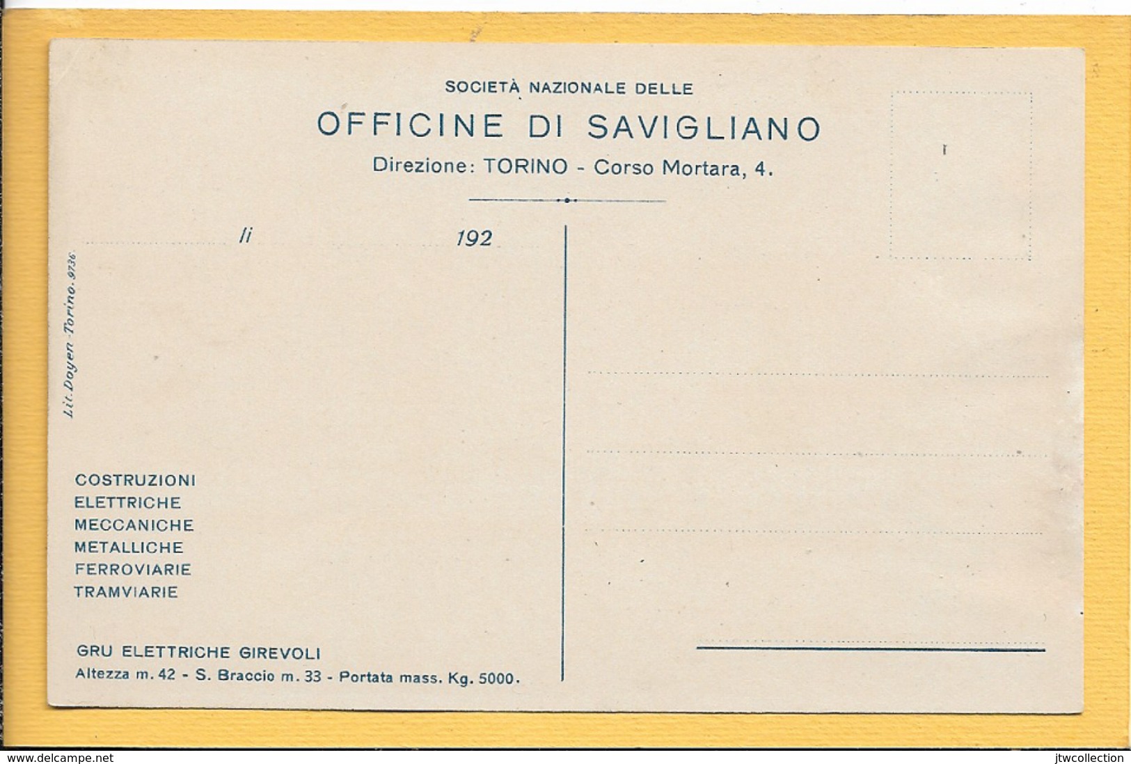 Officine Di Savigliano - Torino - Piccolo Formato - Non Viaggiata - Publicité