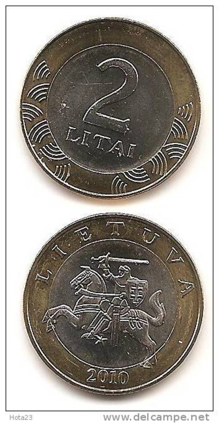 Lithuania - Lietuva  2010 Regular Coin  2 Liti / Litas - Bi-Metallic  UNC - Litauen