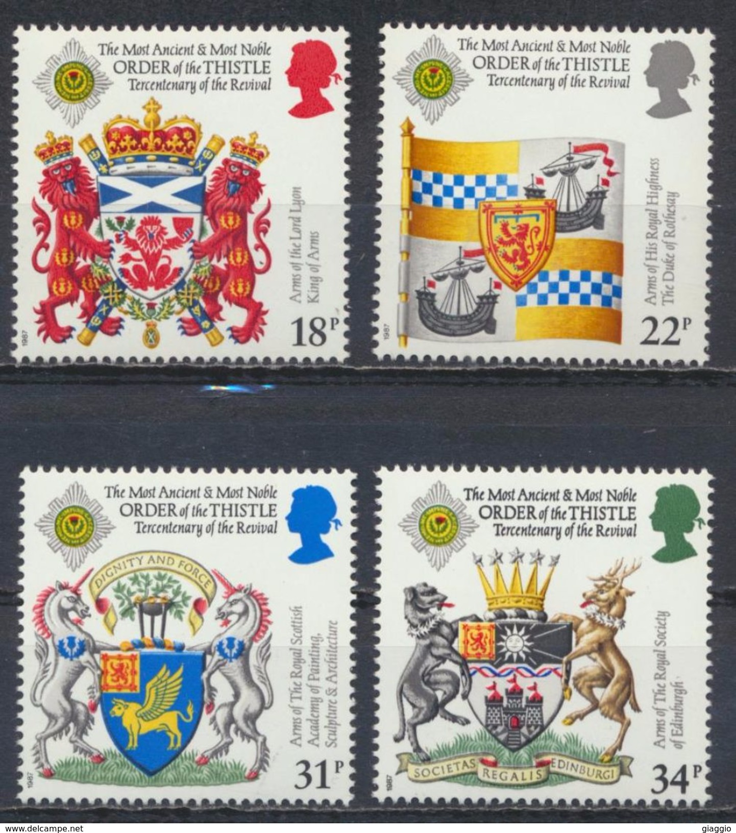 °°° UK ENGLAND - Y&T N°1274/77 - 1987 MNH °°° - Unused Stamps