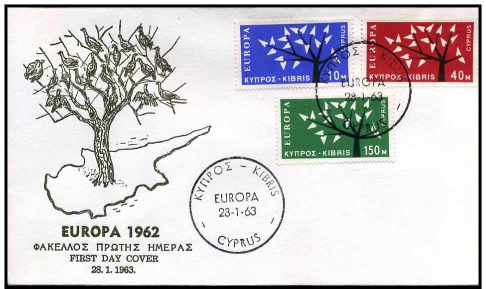 (E1413)  Grieks Cyprus  - FDC - Europa CEPT 1963 - 1963