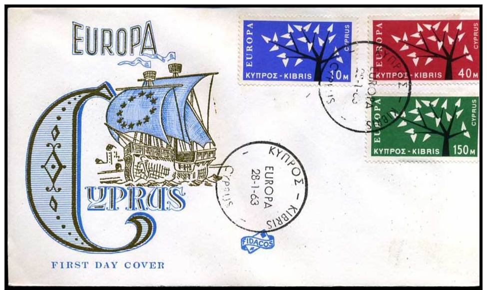 (E1417)  Grieks Cyprus  - FDC - Europa CEPT 1963 - 1963