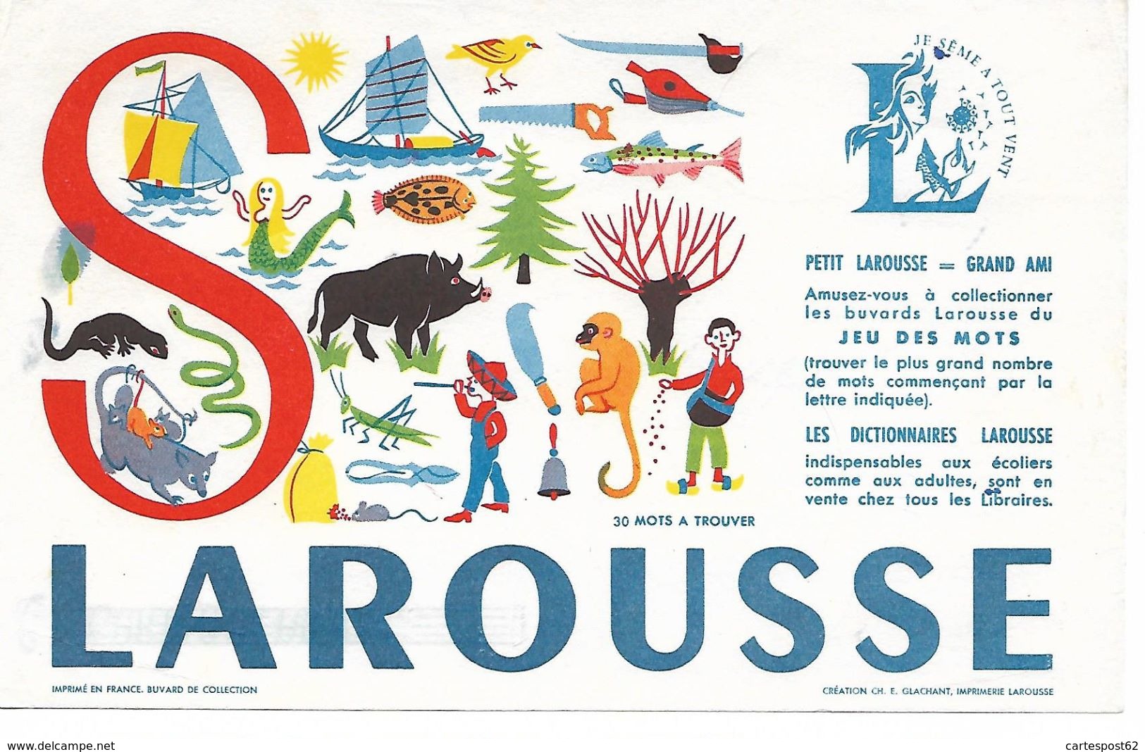 Buvard Les Dictionnaires Larousse. Lettre S. - Kids