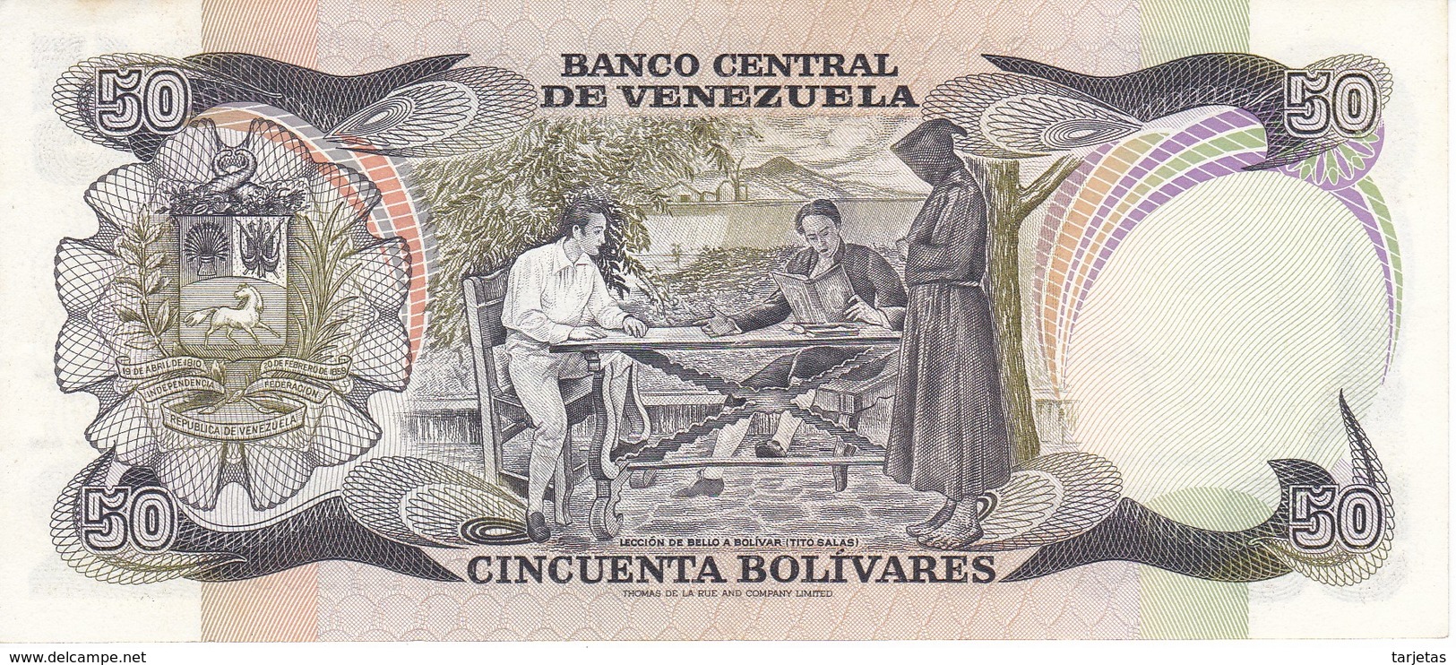 BILLETE DE VENEZUELA DE 50 BOLIVARES DEL AÑO 1981 CALIDAD EBC (XF) (BANKNOTE) - Venezuela