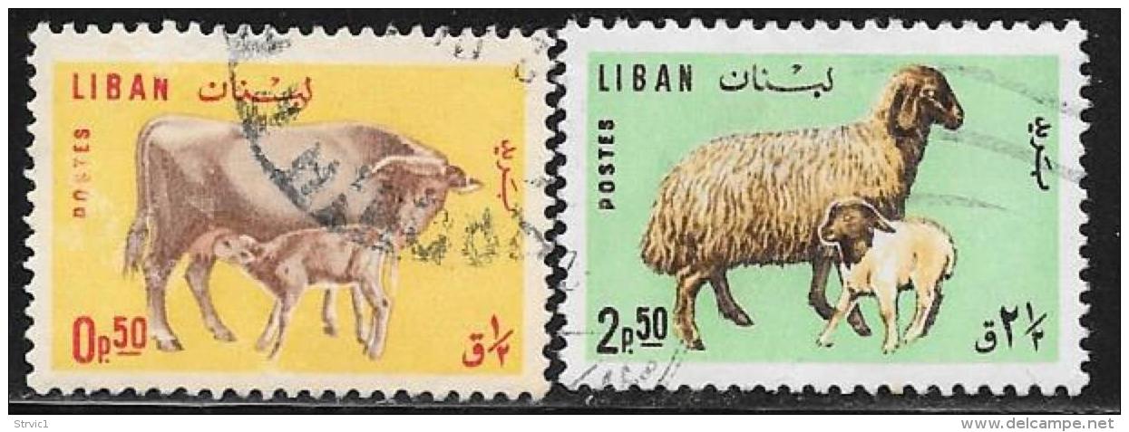 Lebanon, Scott # 440, 442 Used Animals, 1965 - Liban