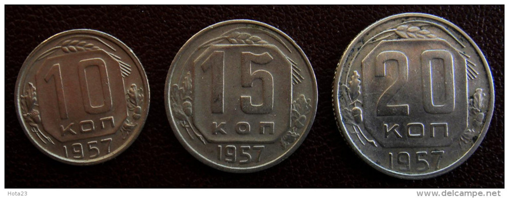 1957 Lot CCCP Rusland Rusia Coin Münze 3 X Alte Kopeke Kopeik Kopeek - Russie