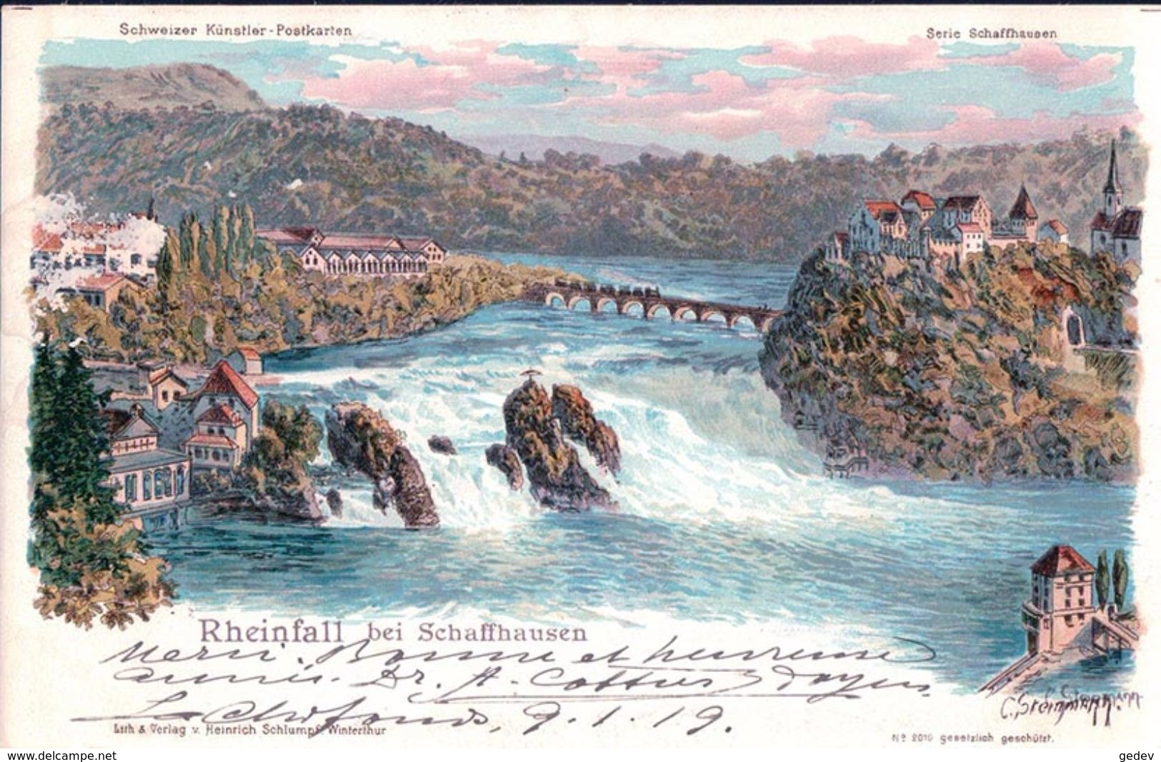 Rheinfall Bei Shaffhausen Litho Steinmann (2010) - Autres & Non Classés