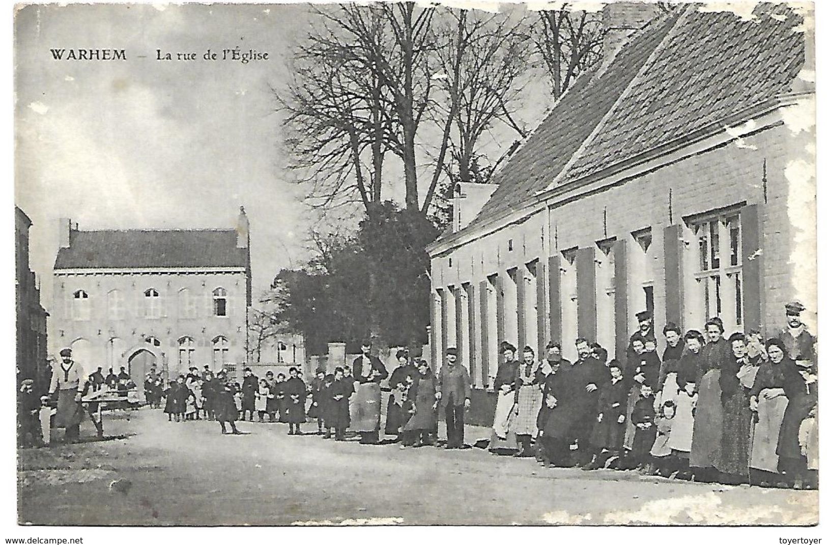 CP 258 CPA De Warhem (59) La Rue De L'Eglise - Autres & Non Classés