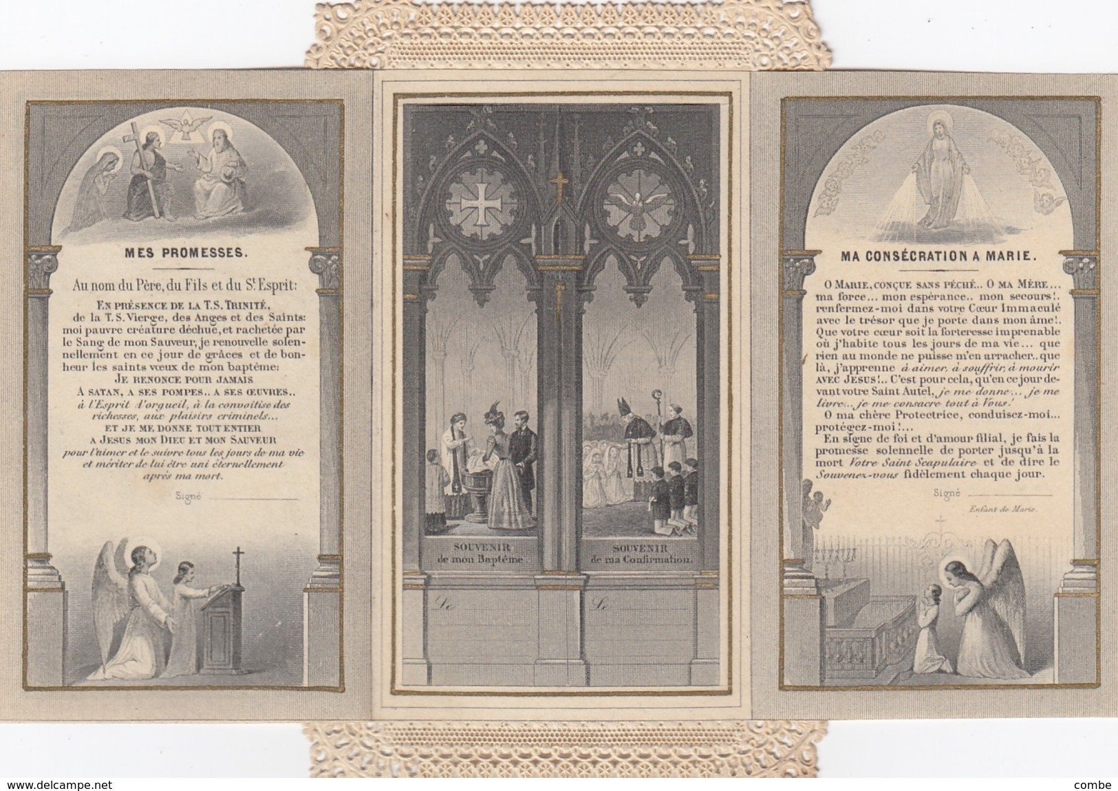PREMIERE COMMUNION 1898.  MAGNIFIQUE CANIVET (LE CHRIST EN FILIGRANE COULEUR AU DESSUS DU CALICE). + 2 IMAGES. / 7696 - Religion &  Esoterik