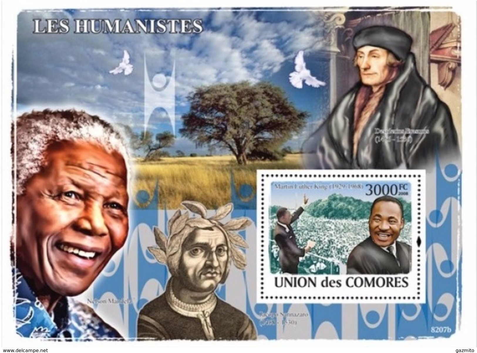 Comores 2008, Humanist, Mandela, Erasmus, M. L. King, BF - Martin Luther King