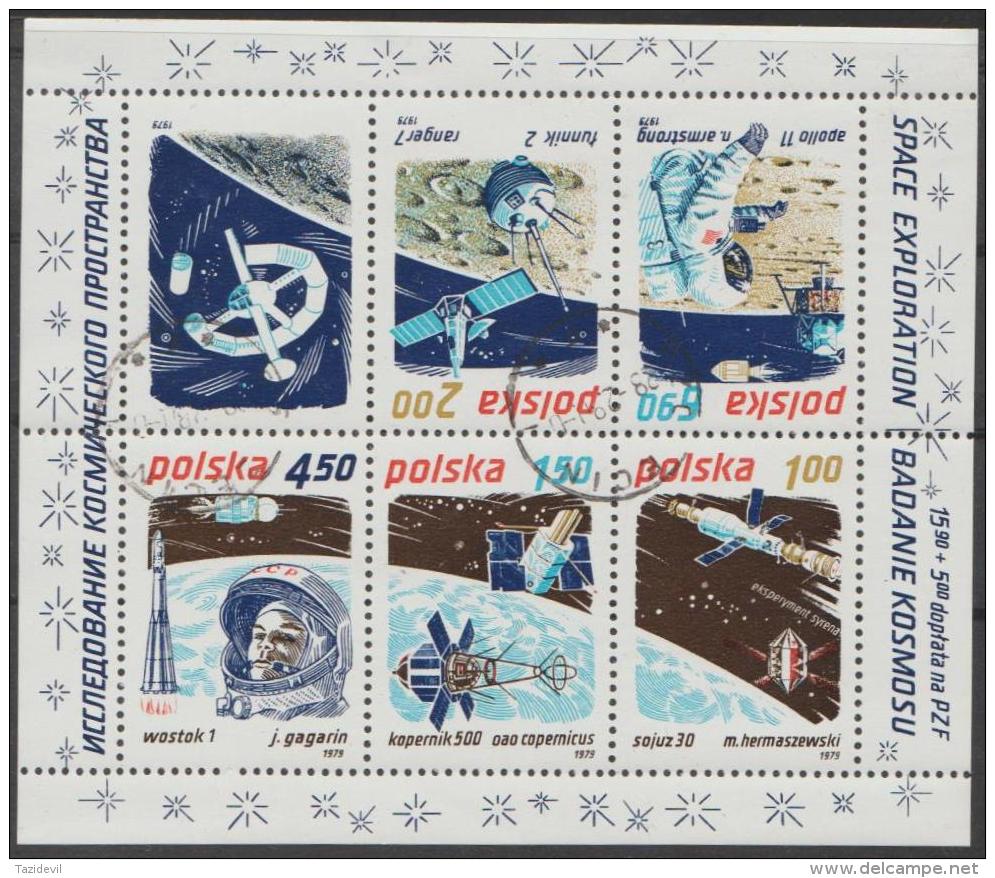 *~* MAKE AN OFFER *~* - POLAND - 1975 Space Souvenir Sheet. Scott 2107a. Used - Blocks & Sheetlets & Panes