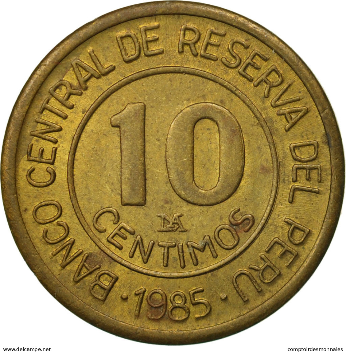 Monnaie, Pérou, 10 Centimos, 1985, Lima, SUP, Laiton, KM:293 - Peru