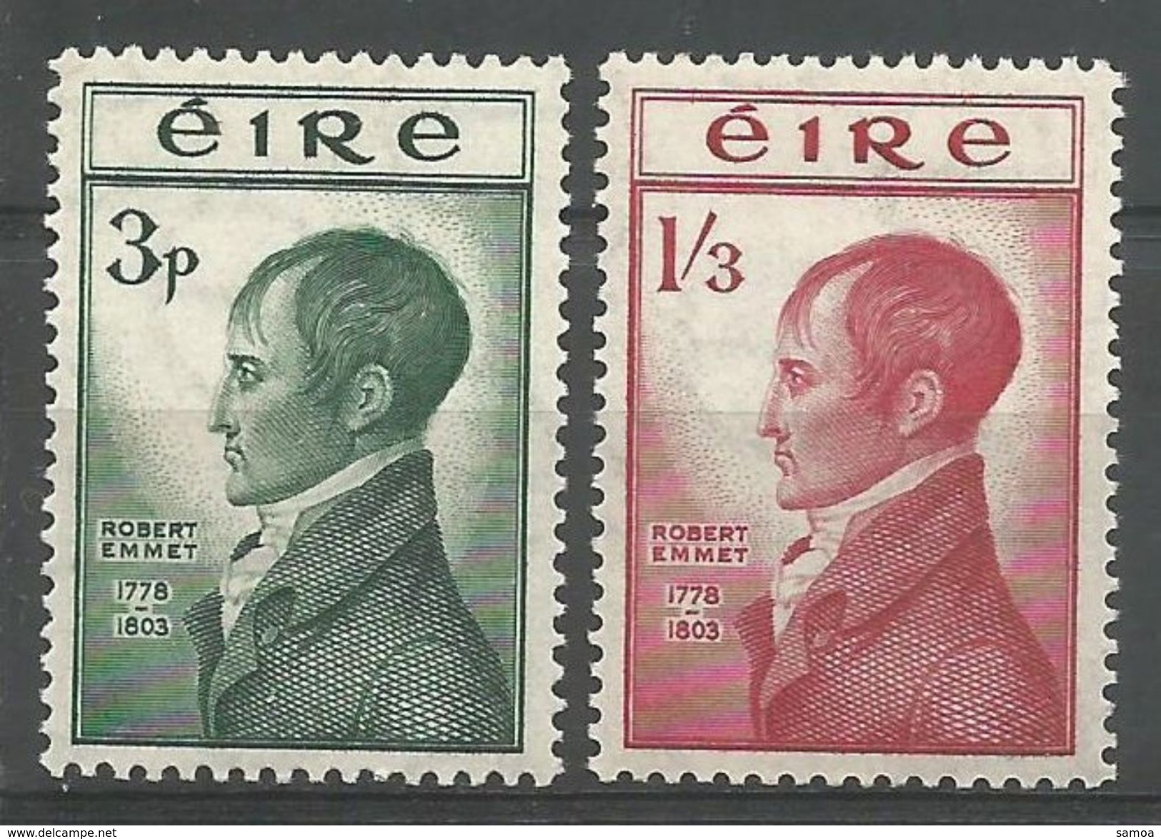 Irlande 1953 120-21 * Patriote Robert Emmet - Nuevos