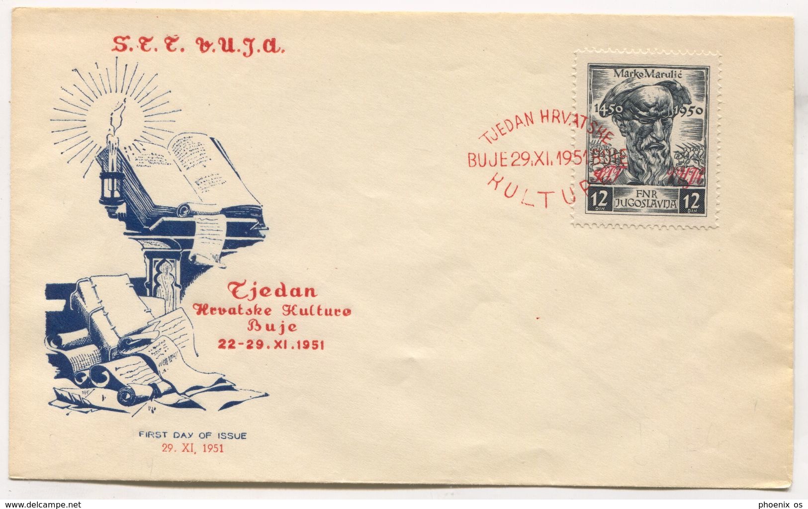 ITALY 1951. STT VUJA / FDC COVER, BUJE / BUIE, ISTRA ISTRIA - Poststempel