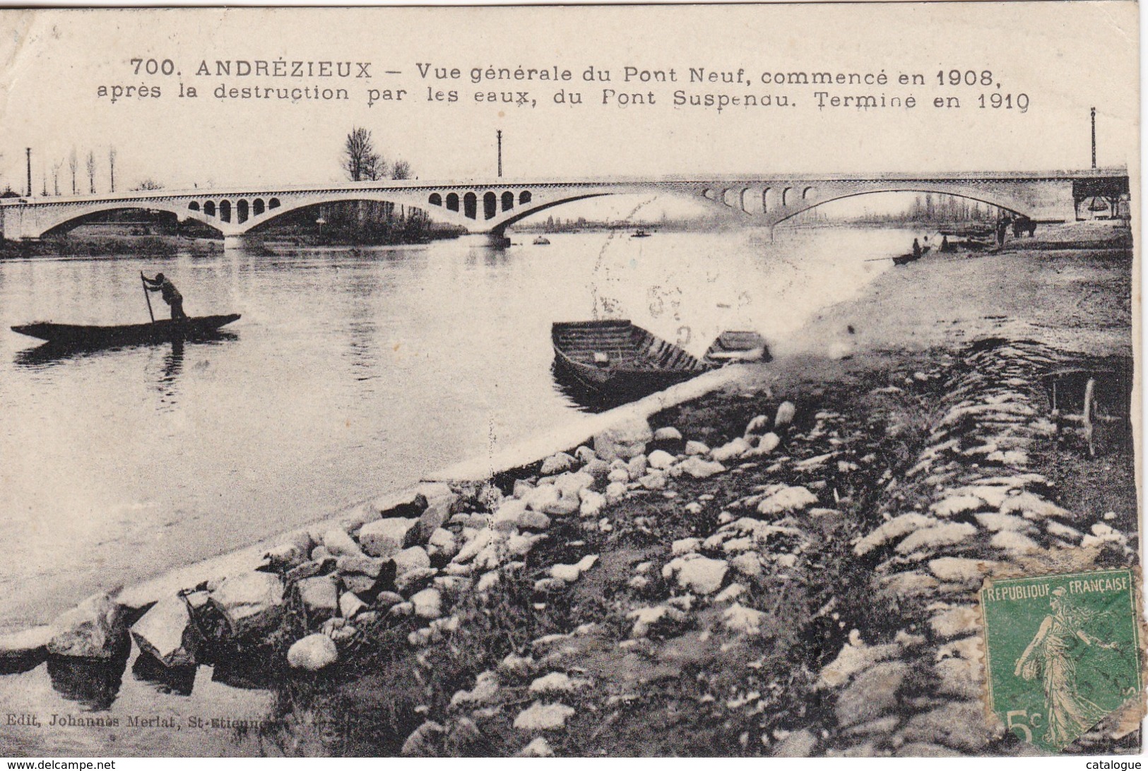 CPA  42 - ANDREZIEUX - Vue Gle Du Pont Neuf - Andrézieux-Bouthéon