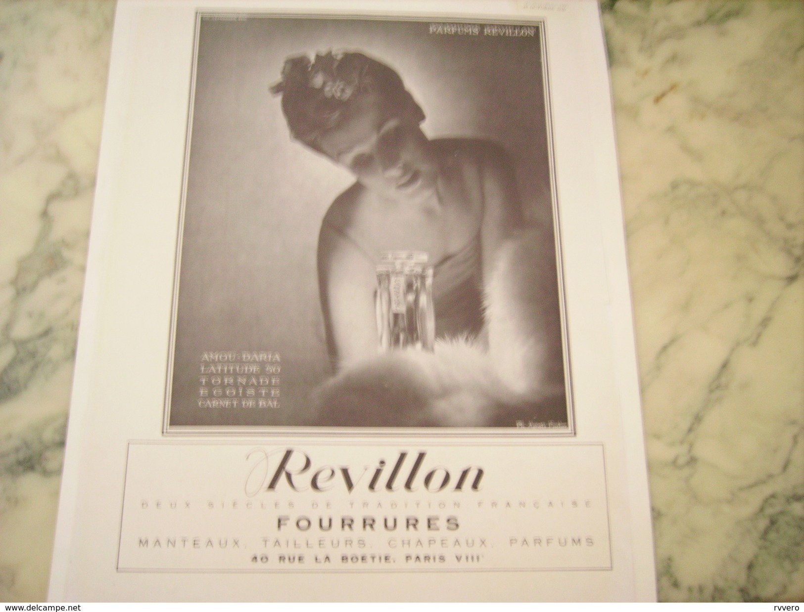 ANCIENNE PUBLICITE PARFUM REVILLON 1940 - Autres & Non Classés