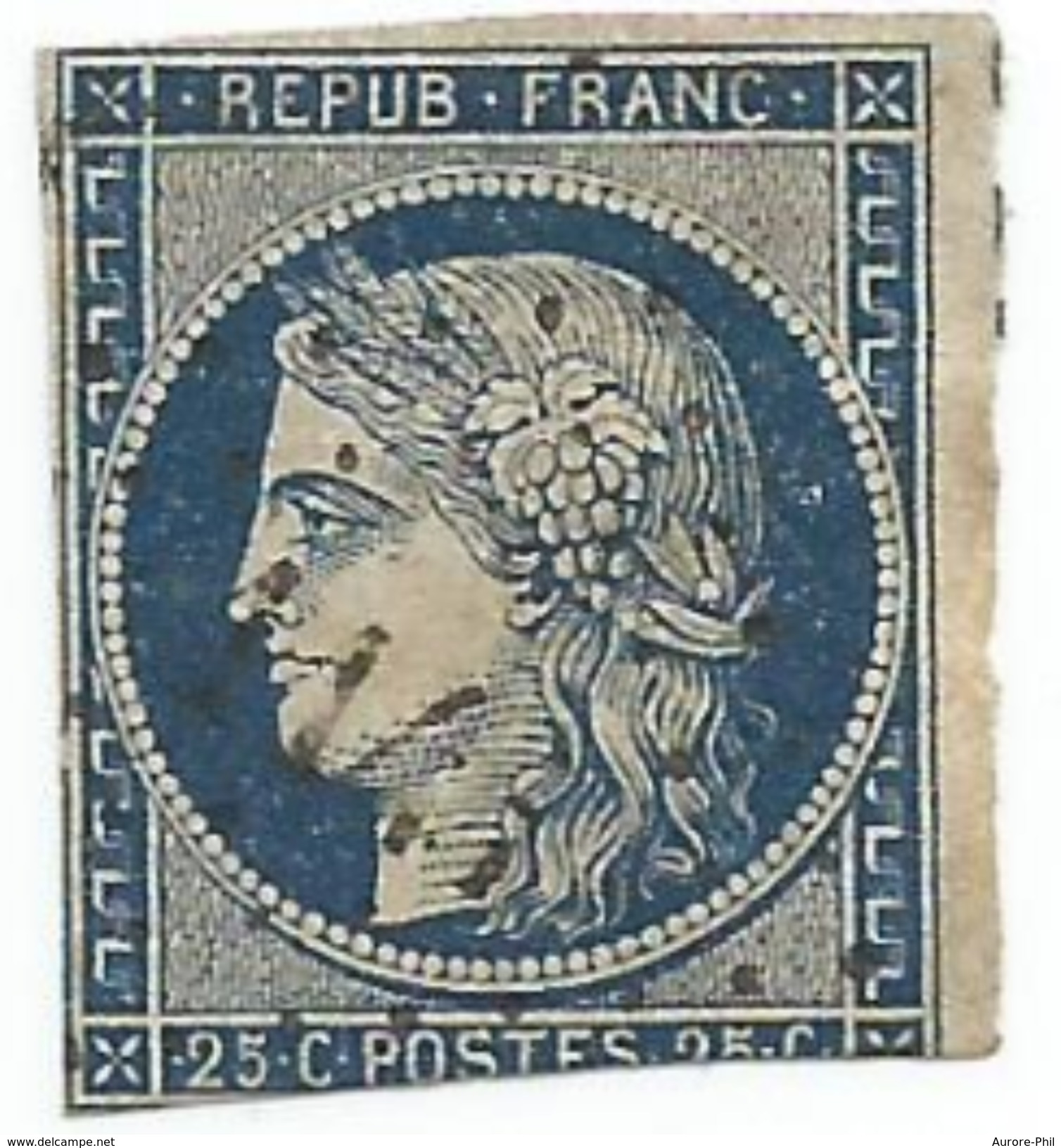 Timbre Cérès 25c N°4 France 1849 -1850 - 1849-1850 Cérès