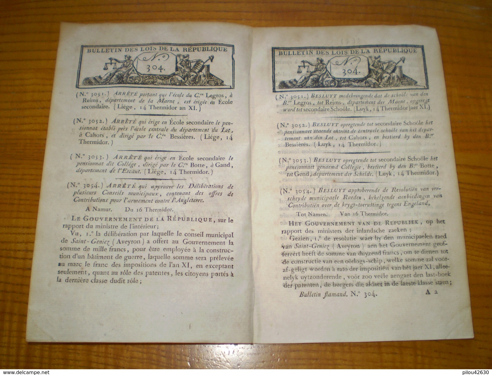 Lois An XI.Soeurs Grises D'Equilly.Armement Contre L'Angleterre Privas Longwy Haguenau,Clairval Ploermel Bédarieux... - Decrees & Laws