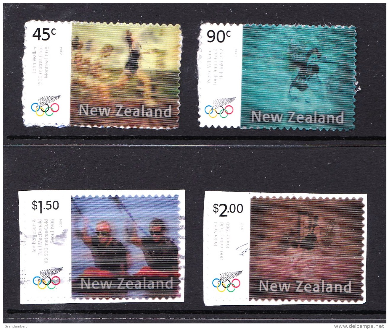 New Zealand 2004 Olympics Athens Gold Lenticular Set Of 4 Used  - - Used Stamps